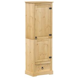Berkfield Home Wardrobe Corona 55x38x170 cm Solid Wood Pine in Brown - Size: 55 x 38 x 170 cm - thumbnail 2