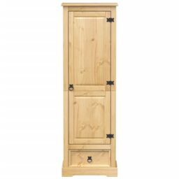 Berkfield Home Wardrobe Corona 55x38x170 cm Solid Wood Pine in Brown - Size: 55 x 38 x 170 cm - thumbnail 4