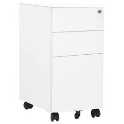 Berkfield Home Mobile File Cabinet White 30x45x59 cm Steel - Size: 30 x 45 x 59 cm - thumbnail 2