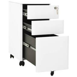 Berkfield Home Mobile File Cabinet White 30x45x59 cm Steel - Size: 30 x 45 x 59 cm - thumbnail 5