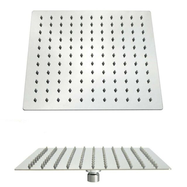 Clifton Square Stainless Drencher Shower Head 250mm in Metallic Silver