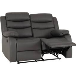 Seconique Roma 2 Seater Recliner Sofa - Grey Faux Leather - thumbnail 5