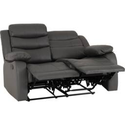 Seconique Roma 2 Seater Recliner Sofa - Grey Faux Leather - thumbnail 3