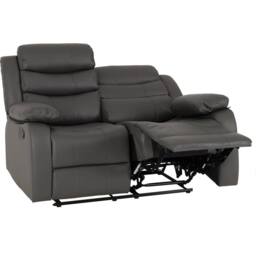Seconique Roma 2 Seater Recliner Sofa - Grey Faux Leather - thumbnail 2