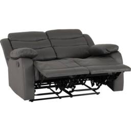 Seconique Roma 2 Seater Recliner Sofa - Grey Faux Leather - thumbnail 4