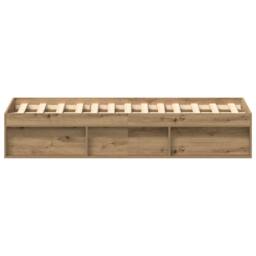 Berkfield Home Bed Frame without Mattress Artisan Oak 135x190 cm Engineered Wood in Brown - thumbnail 6