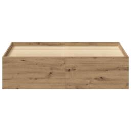 Berkfield Home Bed Frame without Mattress Artisan Oak 135x190 cm Engineered Wood in Brown - thumbnail 5