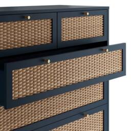 Lemon Pavilion Furniture Bordeaux Chest of Drawer - L39 x W85 x H108.8 cm - Berlin Blue/Oak in Blue - Size: 1 Pack - thumbnail 3