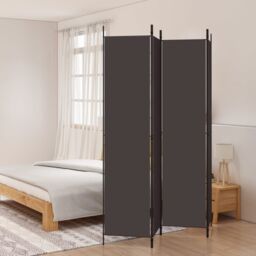 Berkfield Home 4-Panel Room Divider Brown 200x220 cm Fabric