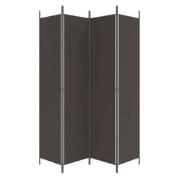 Berkfield Home 4-Panel Room Divider Brown 200x220 cm Fabric - thumbnail 5