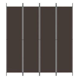 Berkfield Home 4-Panel Room Divider Brown 200x220 cm Fabric - thumbnail 3