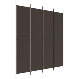 Berkfield Home 4-Panel Room Divider Brown 200x220 cm Fabric - thumbnail 2