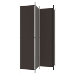 Berkfield Home 4-Panel Room Divider Brown 200x220 cm Fabric - thumbnail 4