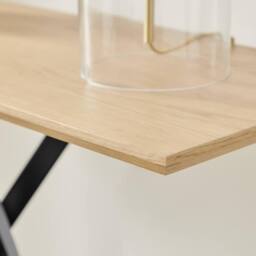 FurnitureboxUK Leonardo Oak Veneer Console Table in Light Brown - thumbnail 3