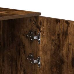 Berkfield Home Storage Cabinet Smoked Oak 50x45x103.5 cm Engineered Wood in Brown - thumbnail 8