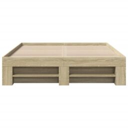 Berkfield Home Bed Frame without Mattress Sonoma Oak 140x200 cm Engineered Wood in Brown - thumbnail 5