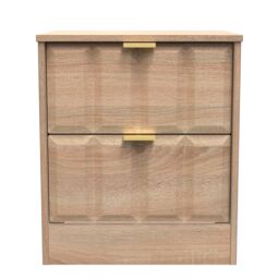 Ready Assembled 2 U Seattle 2 Drawer Bedside Cabinet (Ready Assembled) in Light Oak - thumbnail 1