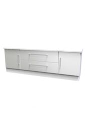 Ready Assembled 2 U Gloucester 2 Door 2 Drawer Superwide TV Unit (Ready Assembled) in Mid Grey - thumbnail 3