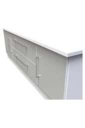 Ready Assembled 2 U Gloucester 2 Door 2 Drawer Superwide TV Unit (Ready Assembled) in Mid Grey - thumbnail 4