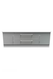 Ready Assembled 2 U Gloucester 2 Door 2 Drawer Superwide TV Unit (Ready Assembled) in Mid Grey - thumbnail 1