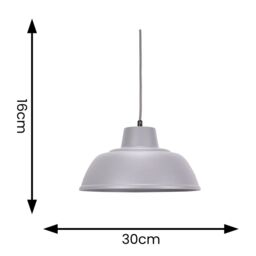 ValueLights Morris Metal Drop Hanging Pendant Ceiling Light with LED Bulb in Grey - thumbnail 6