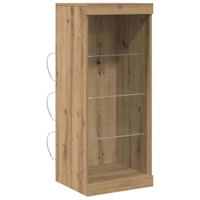 Berkfield Home Sideboard with LED Lights Artisan Oak 41x37x100 cm in Brown - Size: 41 x 37 x 100 cm - image 1