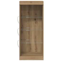 Berkfield Home Sideboard with LED Lights Artisan Oak 41x37x100 cm in Brown - Size: 41 x 37 x 100 cm - thumbnail 6