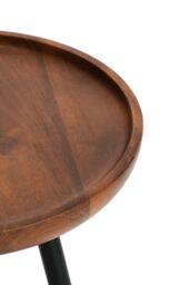 MH London 'Chervey' Round Side Table Solid Wood Bedside Table for Living Room & Bedroom - Small in Walnut - thumbnail 4