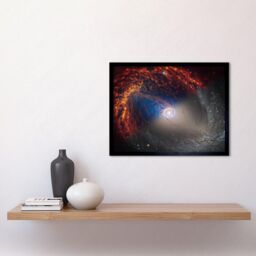 "Artery8 NASA Hubble James Webb Telescope Spiral Galaxy NGC 1512 Framed Art in Black - Size: W12"" x H16""" - thumbnail 2