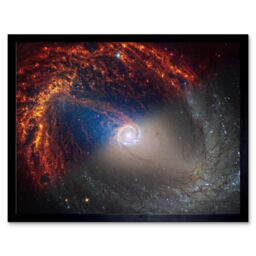 "Artery8 NASA Hubble James Webb Telescope Spiral Galaxy NGC 1512 Framed Art in Black - Size: W12"" x H16""" - thumbnail 1