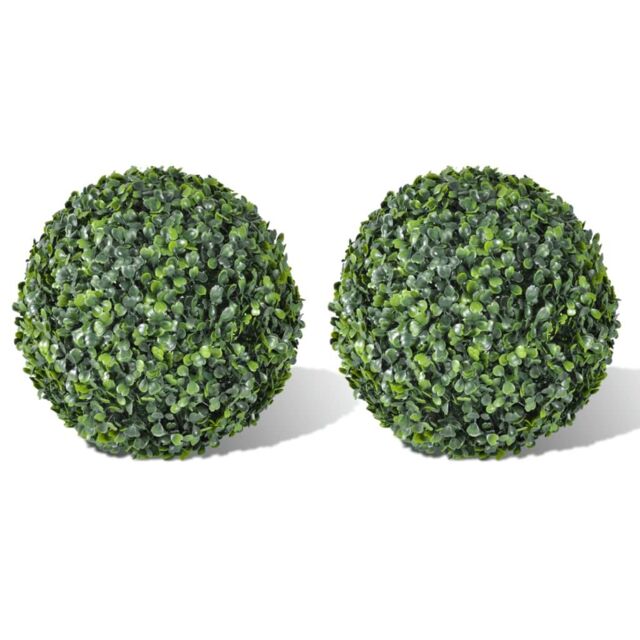 Berkfield Home Boxwood Ball Artificial Leaf Topiary Ball 35 cm 2 pcs in Green - image 1