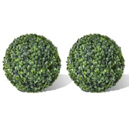 Berkfield Home Boxwood Ball Artificial Leaf Topiary Ball 35 cm 2 pcs in Green