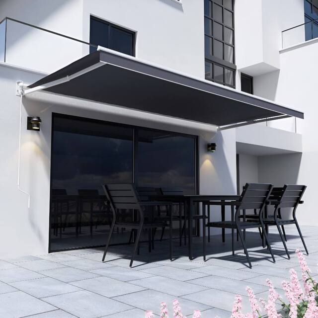 Primrose Awnings Essential Manual Retractable Awning 3m Wide in Charcoal
