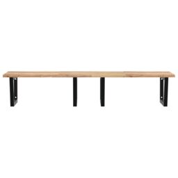 Berkfield Home Basin Shelf Wall Mounted Steel & Solid Wood Acacia in Brown - thumbnail 4