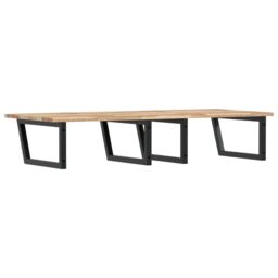 Berkfield Home Basin Shelf Wall Mounted Steel & Solid Wood Acacia in Brown - thumbnail 6