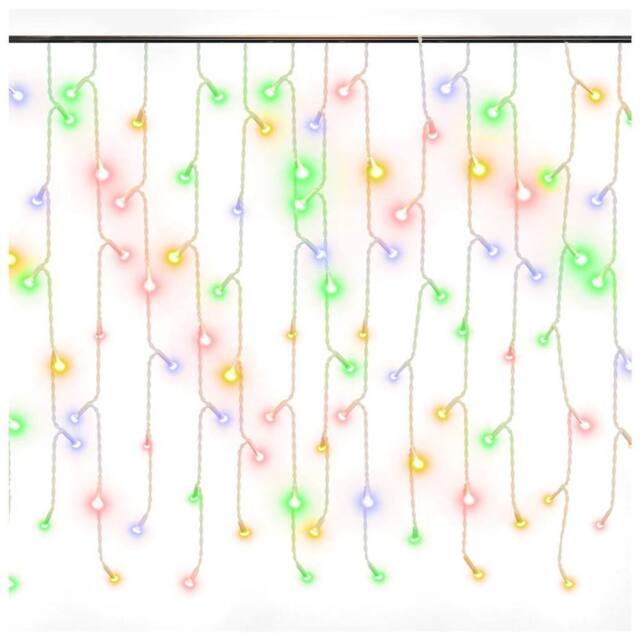Berkfield Home LED Curtain Icicle Lights 10m 400 LED Colourful 8 Function - image 1