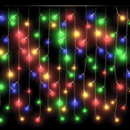Berkfield Home LED Curtain Icicle Lights 10m 400 LED Colourful 8 Function - thumbnail 7