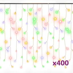 Berkfield Home LED Curtain Icicle Lights 10m 400 LED Colourful 8 Function - thumbnail 3