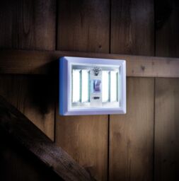 mysmartbuy 4-COB LED Light - Battery Powered Portable Wire Free Light with Central Switch for Wardrobes, Cupboards, Sheds, Garages & More in White - thumbnail 1