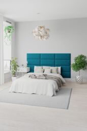 Aspire EasyMount Wall Mounted Upholstered Panels, Modular DIY Headboard in Plush Velvet Fabric (Pack of 4) in Mustard - thumbnail 3