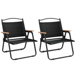 Berkfield Home Camping Chairs 2 pcs Black 54x43x59cm Oxford Fabric - Size: 54 x 43 x 59 cm - thumbnail 2
