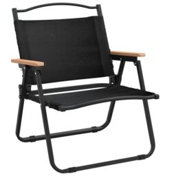 Berkfield Home Camping Chairs 2 pcs Black 54x43x59cm Oxford Fabric - Size: 54 x 43 x 59 cm - thumbnail 3