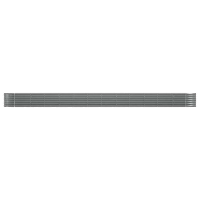 Berkfield Home Garden Raised Bed Powder-coated Steel 512x80x36 cm Grey - Size: 512 x 80 x 36 cm - image 1