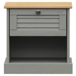 Berkfield Home Bedside Cabinet VIGO Grey 42x35x40 cm Solid Wood Pine - Size: 42 x 35 x 40 cm - thumbnail 5