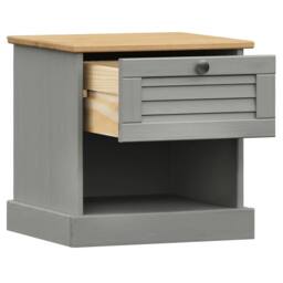Berkfield Home Bedside Cabinet VIGO Grey 42x35x40 cm Solid Wood Pine - Size: 42 x 35 x 40 cm - thumbnail 4
