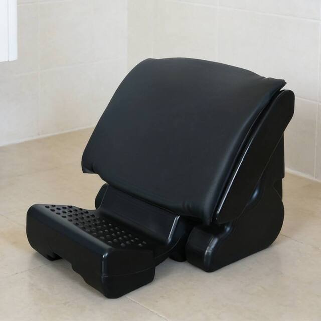 Ventryn Foldable Angle Adjustable Footstool with Soft Cushion in Black - image 1