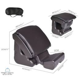 Ventryn Foldable Angle Adjustable Footstool with Soft Cushion in Black - thumbnail 2