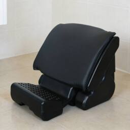 Ventryn Foldable Angle Adjustable Footstool with Soft Cushion in Black