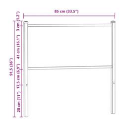 Berkfield Home Headboard Brown Oak 80 cm Engineered Wood & Steel - thumbnail 7