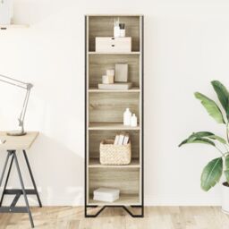 Berkfield Home Bookcase Sonoma Oak 50x31x169 cm Engineered Wood in Brown - Size: 50 x 31 x 169 cm - thumbnail 3